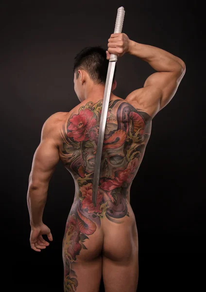 Koreański model z tatuaż — Zdjęcie stockowe