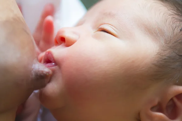 Мать кормит грудью новорожденного ребенка — стоковое фото