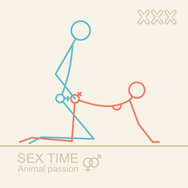Vector Kamasutra, man and woman sex, xxx — Stock Vector