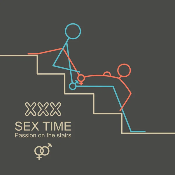 Vecteur kamasutra, homme et femme sexe, xxx — Image vectorielle