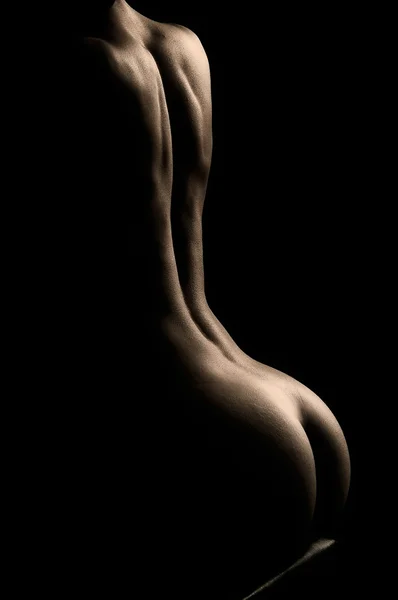 Naken, naken kvinna tillbaka — Stockfoto