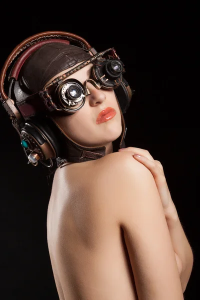 Woman with steampunk accessory — Stock Photo, Image