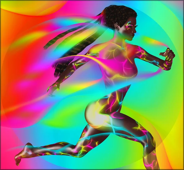 Colorful ribbons decorate this race to self. — Stock Photo, Image