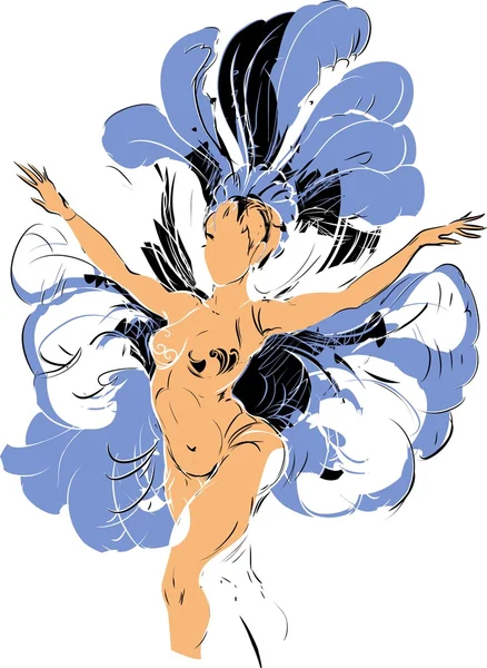 Fond avec danseuse burlesque — Image vectorielle